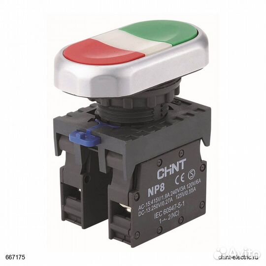 Двойная кнопка NP8-11SD 1но+1нз chint