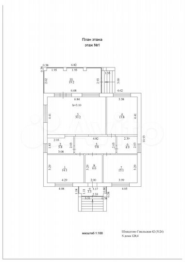 Коттедж 128 м² на участке 10 сот.
