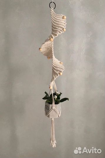 Кашпо для цветов подвесное макраме