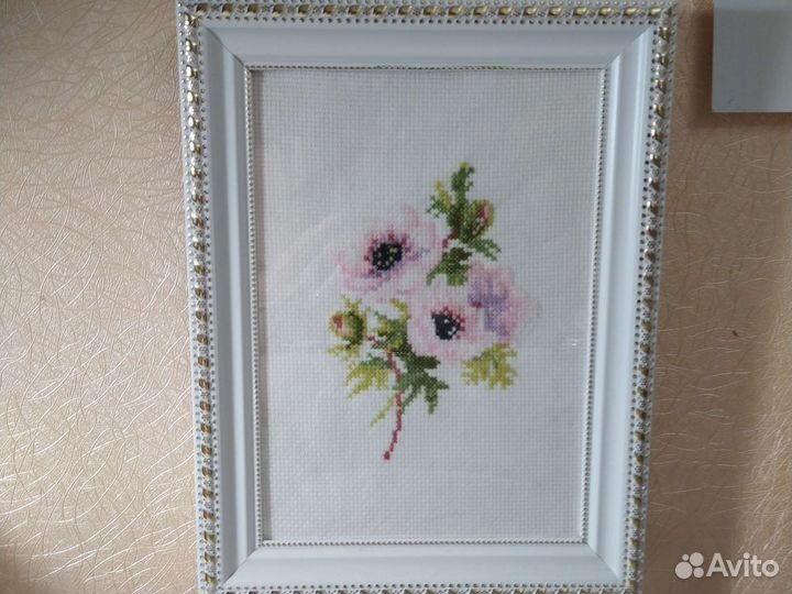 Веточка шиповника Вышивка крестом