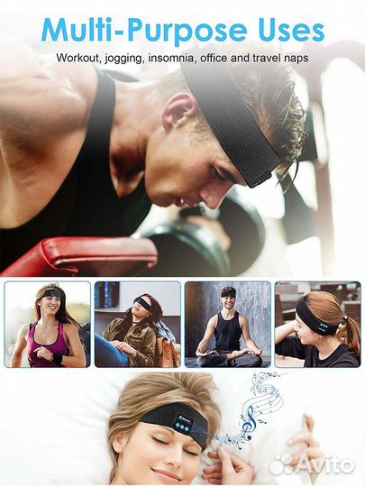 Наушники (Bluetooth) -повязка на голову спортивная