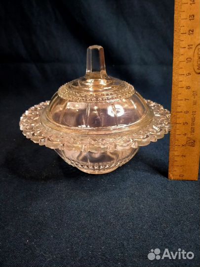Сахарница/вазочка с крышкой стекло