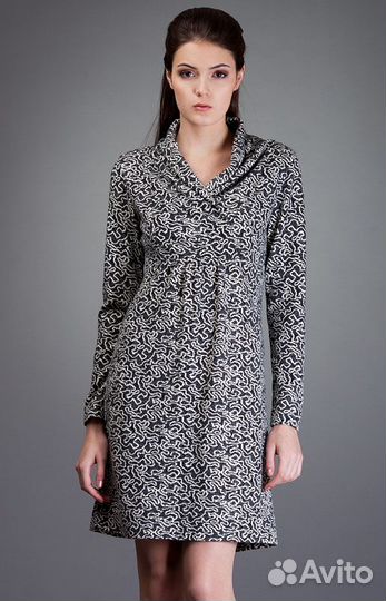 Платье теплое серое короткое