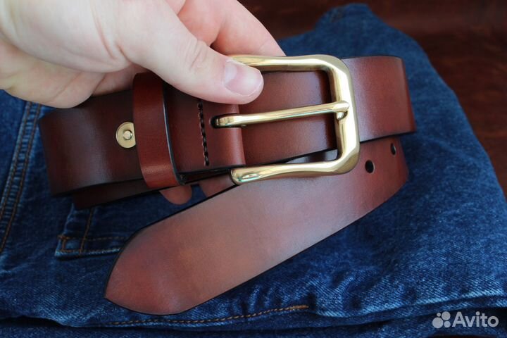 Кожаный ремень ручной работы