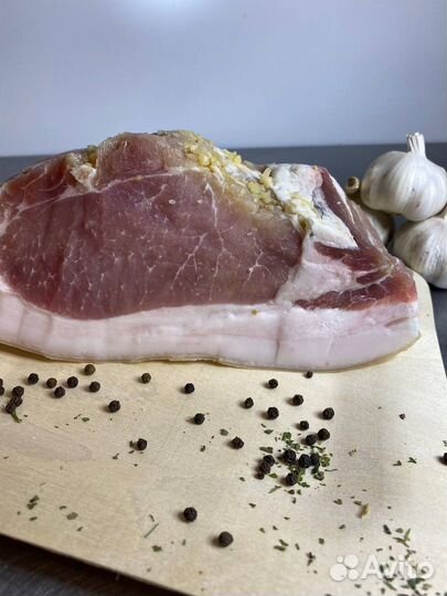 Сало солёное домашнее с чесноком