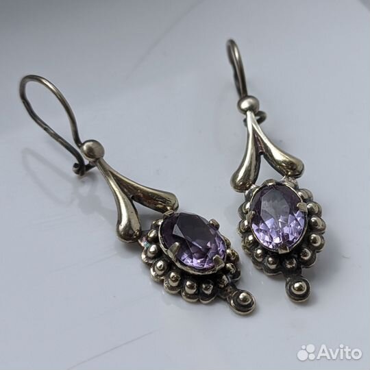Серебряные серьги СССР 875 пробы
