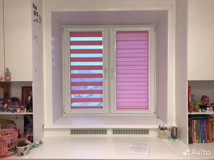 Жалюзи и рулонные шторы зебра, блэкаут, день ночь