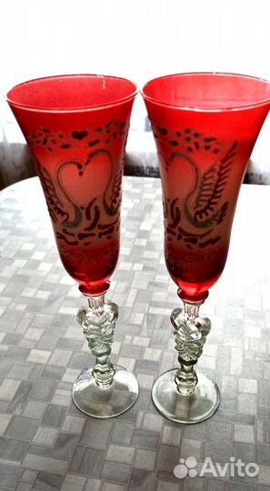 Свадебные фужеры, б/у