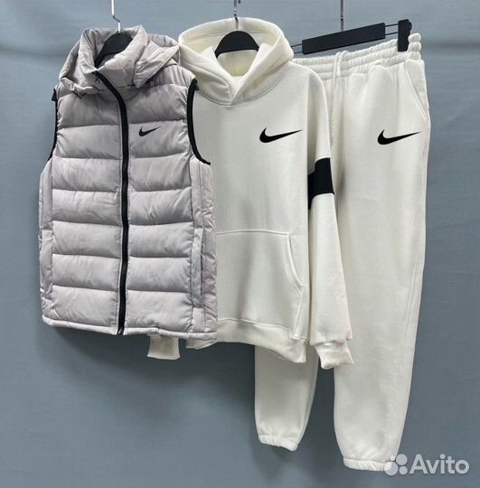 Мужской флисовый спортивный костюм Nike тройка