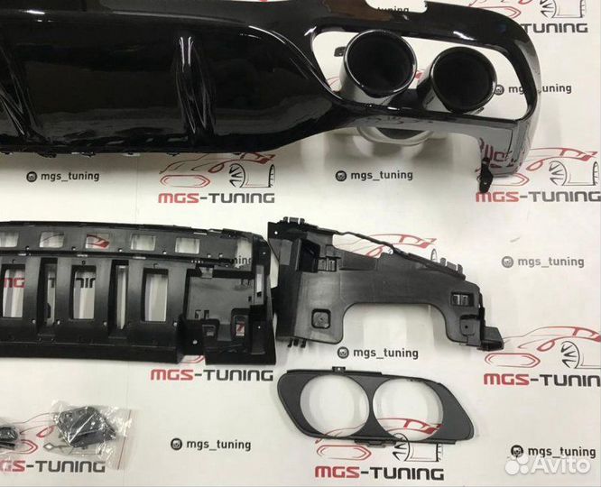 Диффузор + Black насадки E-Class 53AMG W213