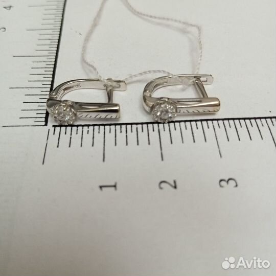 Серьги с природным камнем Золото