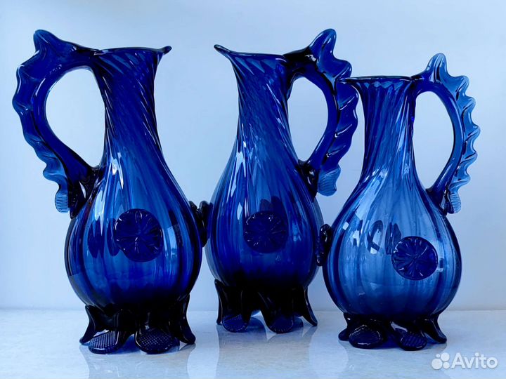 Кувшин цветное стекло СССР