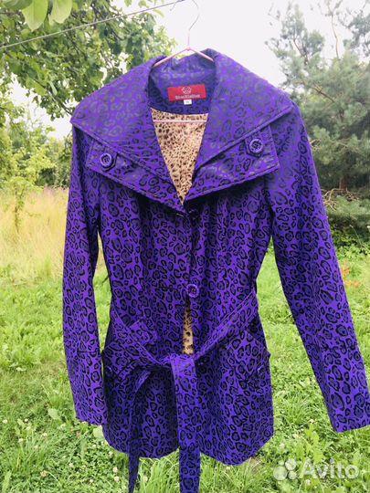 Куртка фиолетовая с поясом, женская ShanXiaQing