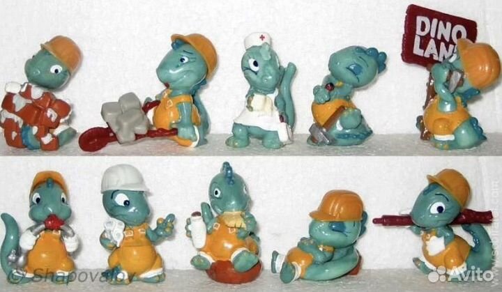 Киндер-сюрприз из 90-х бегемоты динозавры гномы