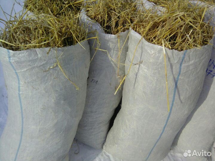 Солома в мешках