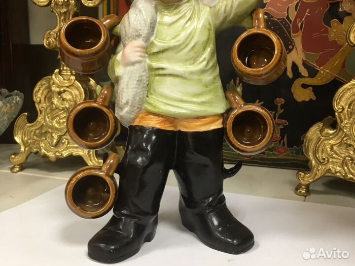 Статуэтка штоф Рыбак с уловом Германия винтаж