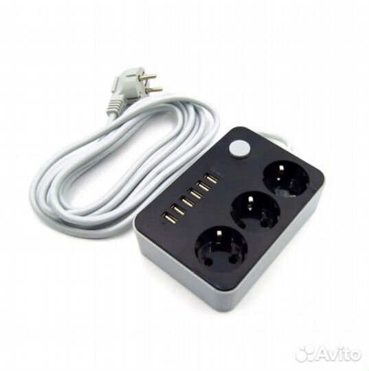 Сетевой фильтр 6USB + 3 розетки CX613