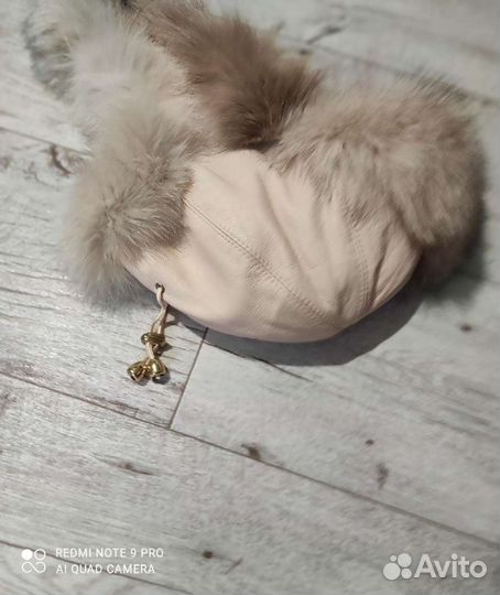 Шапка кожаная новая