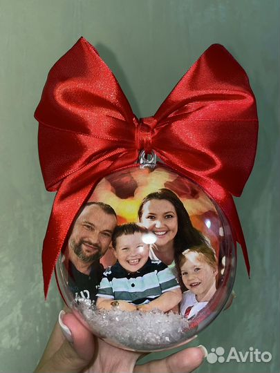 Новогодние ёлочные шары с фото