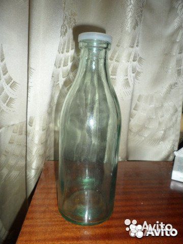 1 л молочная бутылка с крышкой