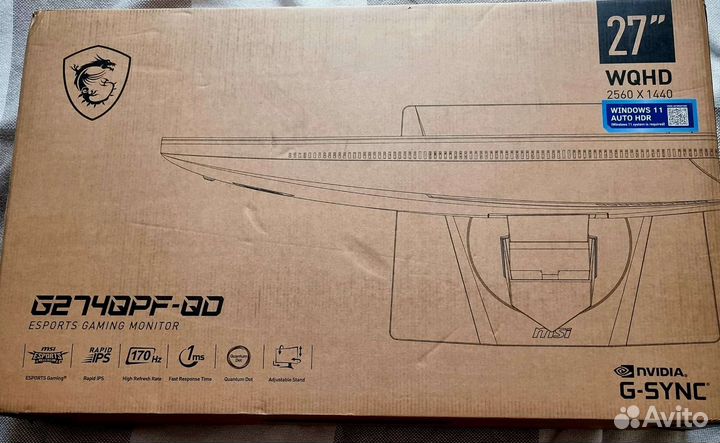 Монитор игровой MSI g274qpf-QD 27 дюймов 2к