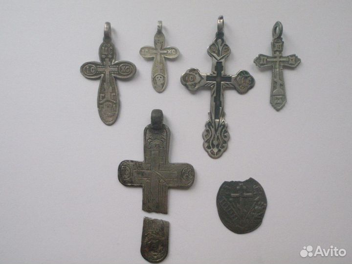 Серебряные нательные крестики старинные