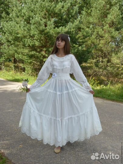 Подвенечное платье в русском стиле