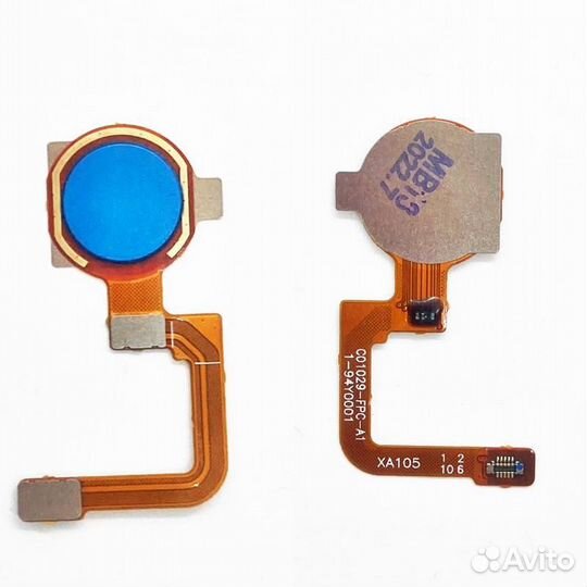 Шлейф Realme C3 скан. отпечатка пальцев Син