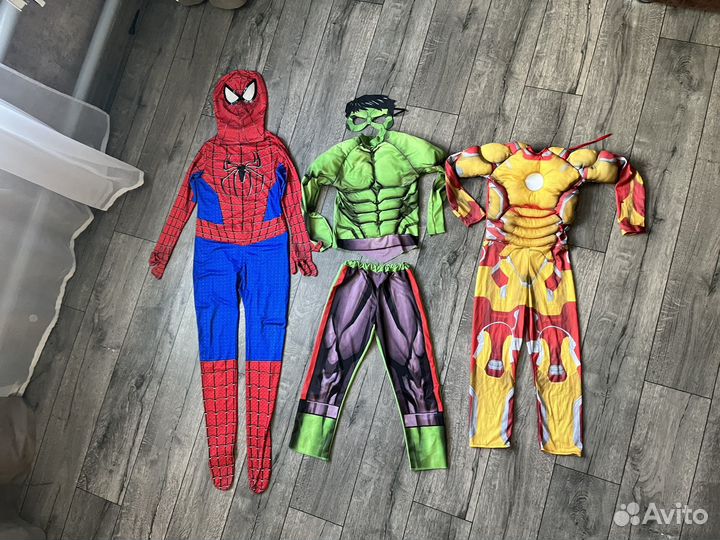 Костюмы Халк, железный человек,человек -паук