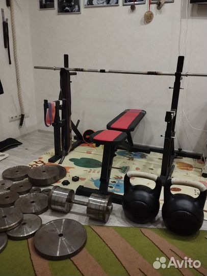 Штанга гриф блины скамья гири б/у