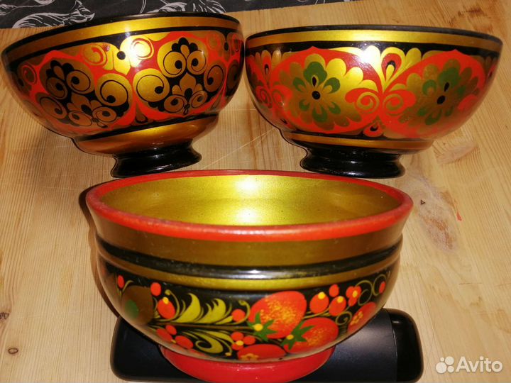 Посуда деревянная, хохлома