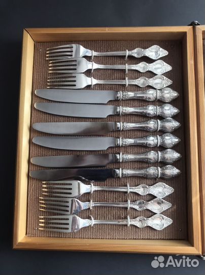 Набор столовых приборов 24 предмета мельхиор