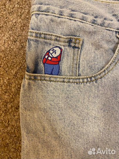 Джинсы широкие Polar big boy light blue