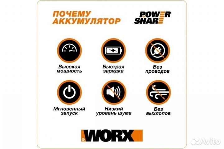 Аккумуляторный триммер Worx 1х1.5 Ач и Зу WG157E