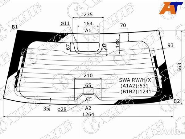 Стекло заднее honda CR-V
