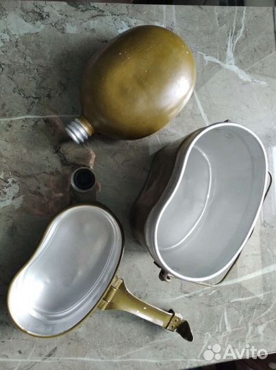 Походный армейский набор фляга + котелок