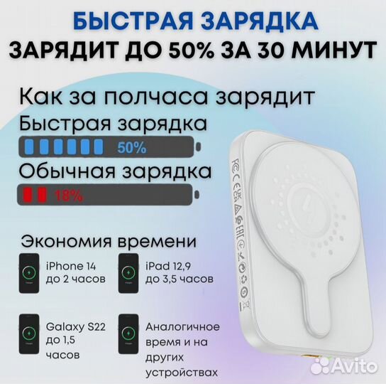 Беспроводной магнитный аккумулятор hoco j117