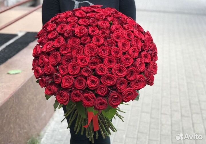 Букет из 101 розы, доставка цветов, роз