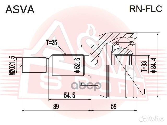 ШРУС наружный duster/terrano 25x33x52 rnflc asva