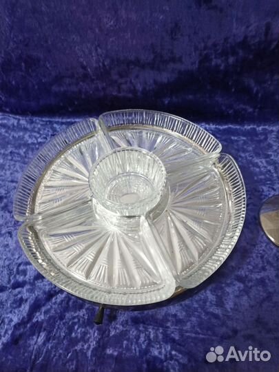 Хрустальная менажница СССР