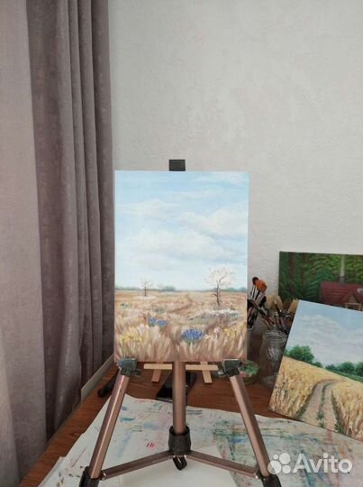 Картина маслом Облака Весна