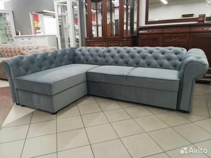 Угловой диван Валентино (278 х 173 см) серый