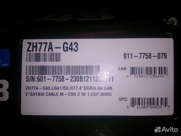 Материнская плата MSI ZH77A-G43 - 1155 сокет