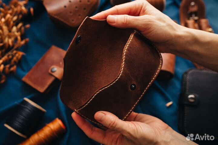 Футляр для очков кожаный, ручная работа