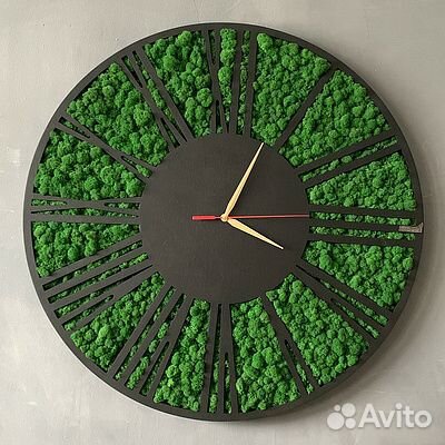 Часы из мха klimentina 60 см