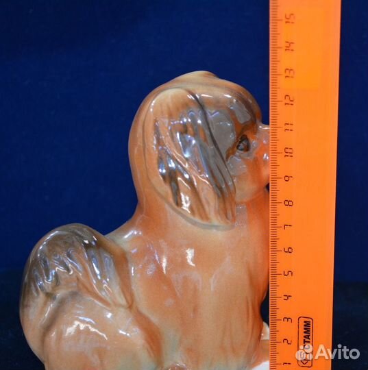 Фарфоровая статуэтка- пекинес лфз