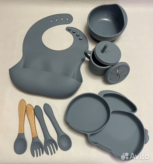 Набор детской силиконовой посуды 10 предметов