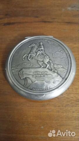 Пудреница Медный всадник. Серебро 875