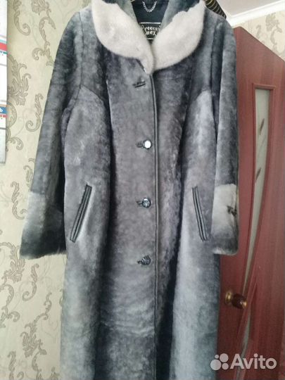 Шуба мутоновая с норкой