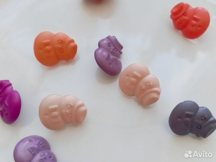 Пуговицы детские снеговички